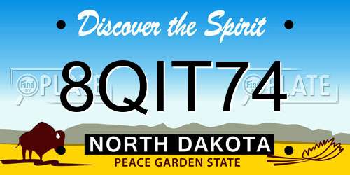 8QIT74 North Dakota License Plate