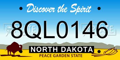 8QL0146 North Dakota License Plate