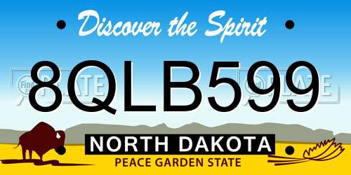8QLB599 North Dakota License Plate