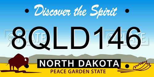 8QLD146 North Dakota License Plate