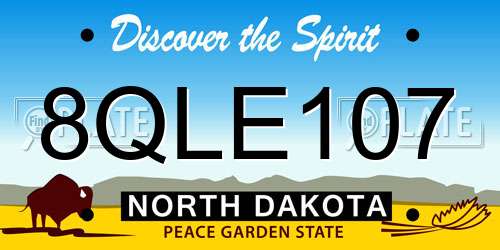 8QLE107 North Dakota License Plate
