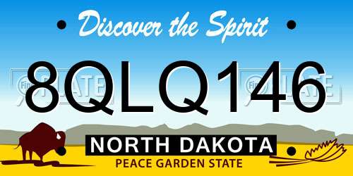 8QLQ146 North Dakota License Plate