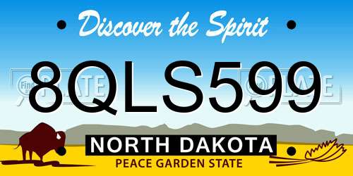 8QLS599 North Dakota License Plate