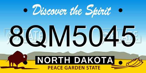 8QM5045 North Dakota License Plate