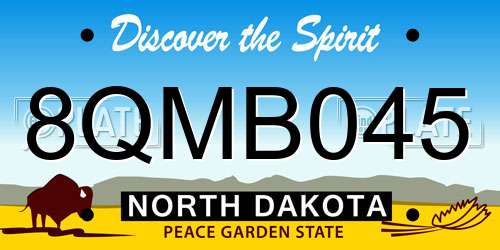 8QMB045 North Dakota License Plate