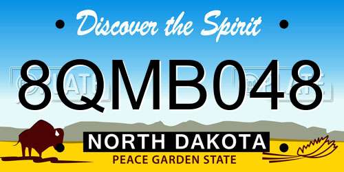 8QMB048 North Dakota License Plate