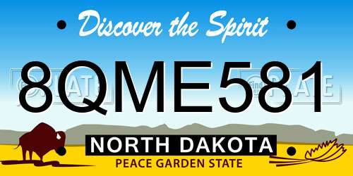 8QME581 North Dakota License Plate