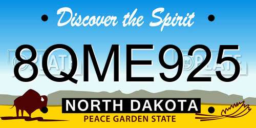 8QME925 North Dakota License Plate