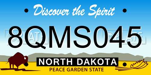 8QMS045 North Dakota License Plate