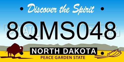 8QMS048 North Dakota License Plate