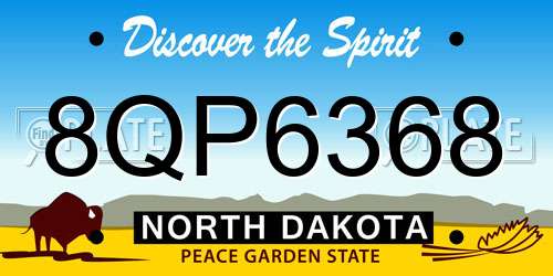 8QP6368 North Dakota License Plate