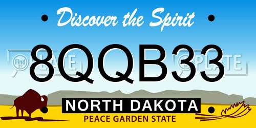 8QQB33 North Dakota License Plate