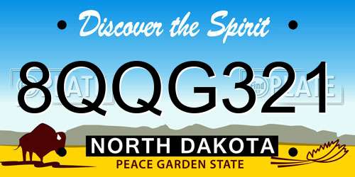 8QQG321 North Dakota License Plate