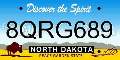8QRG689 North Dakota License Plate