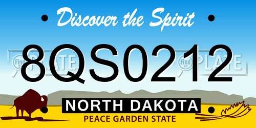 8QS0212 North Dakota License Plate