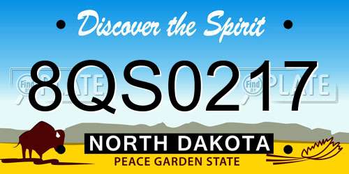 8QS0217 North Dakota License Plate