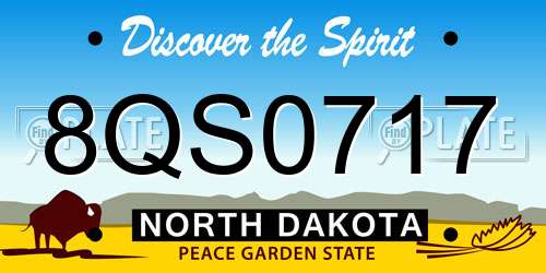 8QS0717 North Dakota License Plate