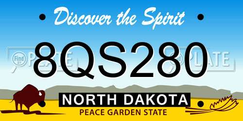 8QS280 North Dakota License Plate