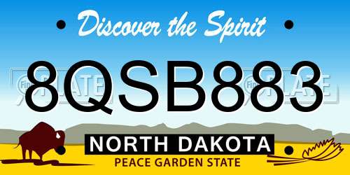 8QSB883 North Dakota License Plate
