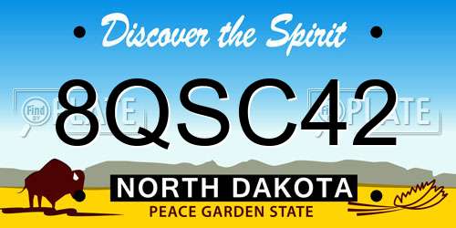 8QSC42 North Dakota License Plate