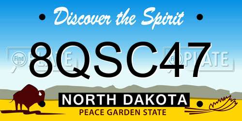 8QSC47 North Dakota License Plate