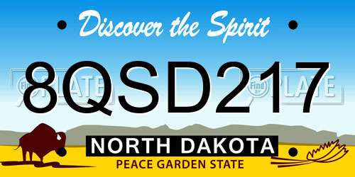 8QSD217 North Dakota License Plate