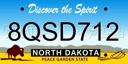 8QSD712 North Dakota License Plate