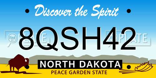 8QSH42 North Dakota License Plate