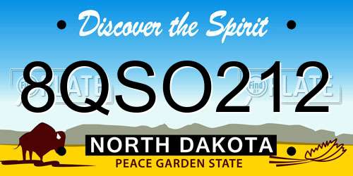 8QSO212 North Dakota License Plate