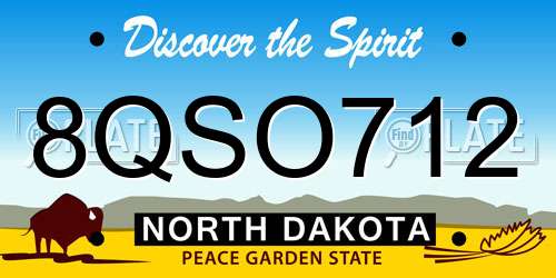 8QSO712 North Dakota License Plate