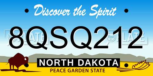 8QSQ212 North Dakota License Plate