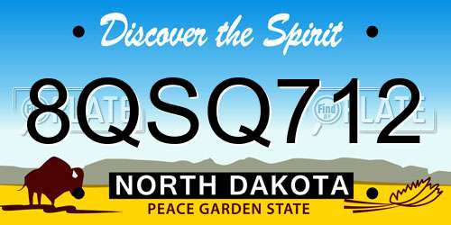 8QSQ712 North Dakota License Plate