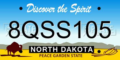 8QSS105 North Dakota License Plate