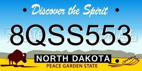 8QSS553 North Dakota License Plate