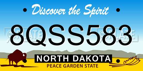 8QSS583 North Dakota License Plate