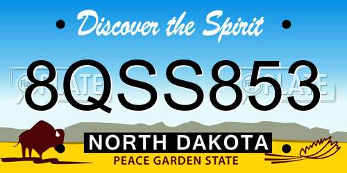 8QSS853 North Dakota License Plate