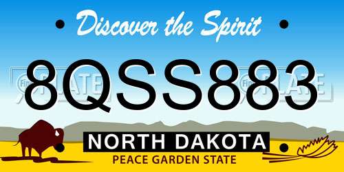 8QSS883 North Dakota License Plate