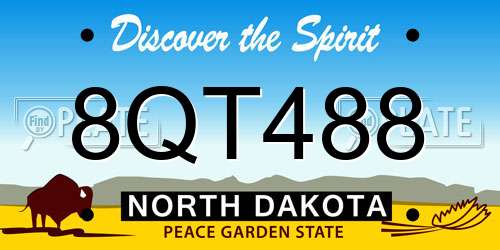 8QT488 North Dakota License Plate