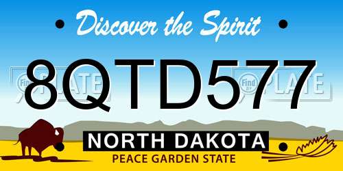 8QTD577 North Dakota License Plate