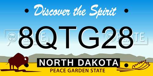 8QTG28 North Dakota License Plate