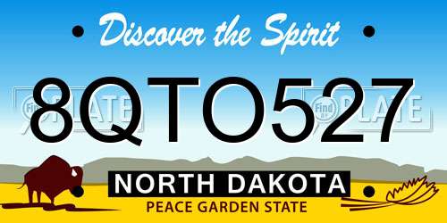 8QTO527 North Dakota License Plate