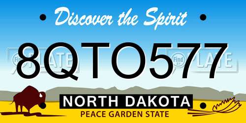 8QTO577 North Dakota License Plate