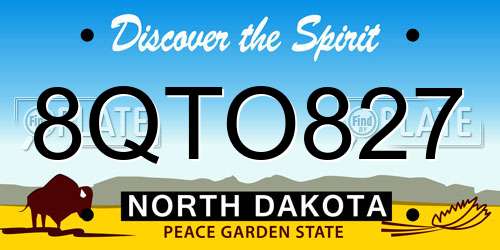 8QTO827 North Dakota License Plate
