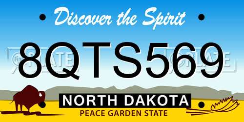 8QTS569 North Dakota License Plate