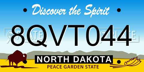 8QVT044 North Dakota License Plate
