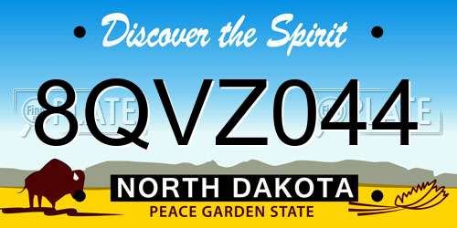 8QVZ044 North Dakota License Plate