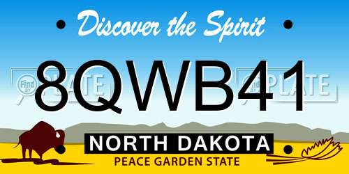 8QWB41 North Dakota License Plate