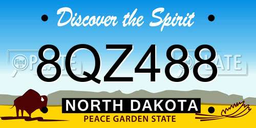 8QZ488 North Dakota License Plate