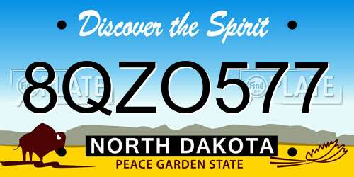 8QZO577 North Dakota License Plate