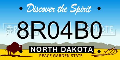 8R04B0 North Dakota License Plate